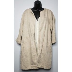 Wendy Trendy Womens Linen Power Hip Blazer Minimalist Coastal Cowgirl